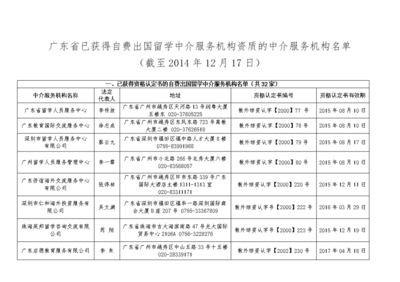 广东省自费出国留学中介服务机构资质全解析